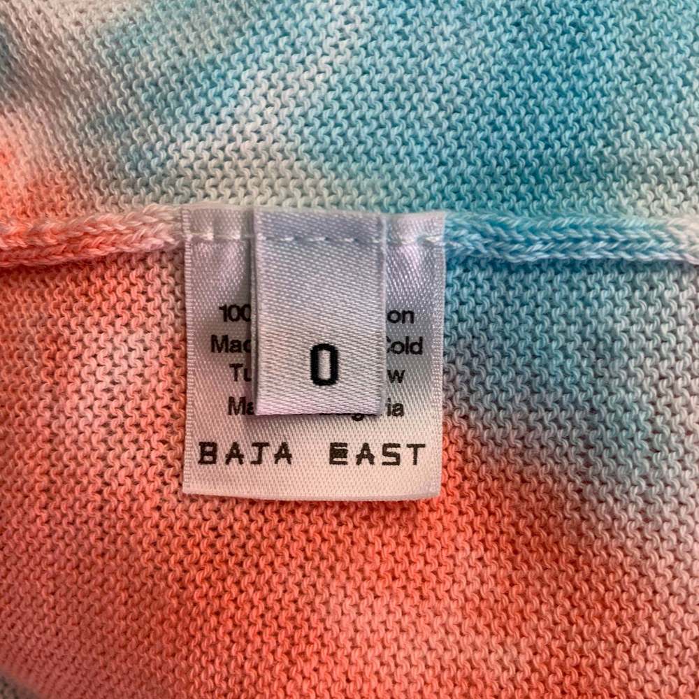 BAJA EAST Pink Blue Tie Dye Pima Cotton Open Front Cardigan - Picture 5 of 6